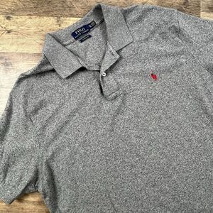 Polo Ralph Lauren Men's Gray W/Red Pony‎ Polo Collar Shirt Cotton Size XL